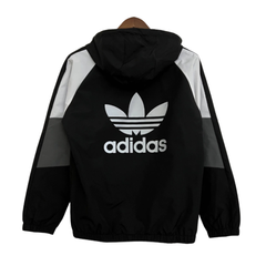 Adidas Black White and Grey Windbreaker Jacket