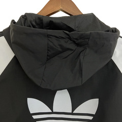 Adidas Black White and Grey Windbreaker Jacket