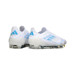 Adidas F50 Elite Laceless White and Light Blue Firm Ground FG Football Boot