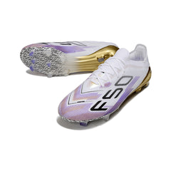 Adidas F50 Primeknit Elite White Purple and Gold Firm Ground FG Football Boot