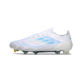 Adidas F50 Primeknit Elite White and Light Blue Firm Ground FG Football Boot