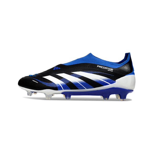 Adidas Predator 25 Elite Laceless Black White and Blue Firm Ground