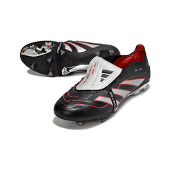 Adidas Predator 25 Elite Tongue Black Silver and Red Firm Ground FG Football Boot