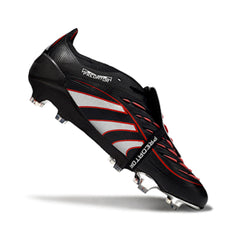 Adidas Predator 25 Elite Tongue Black Silver and Red Firm Ground FG Football Boot