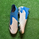 Adidas Predator Accuracy+ White Blue and Black Firm Ground FG Football Boot Size 42,5 Eur