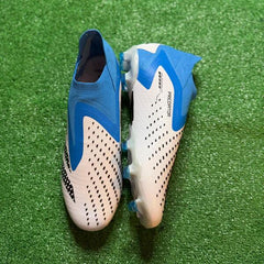 Adidas Predator Accuracy+ White Blue and Black Firm Ground FG Football Boot Size 42,5 Eur