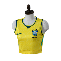 Brazil Nike 2026 Home Women's Cropped Jersey Version Football T-Shirt