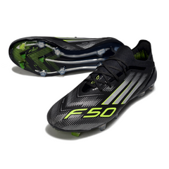 Adidas F50 Primeknit Elite Black White and Green Firm Ground FG Football Boot
