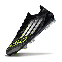 Adidas F50 Primeknit Elite Black White and Green Firm Ground FG Football Boot