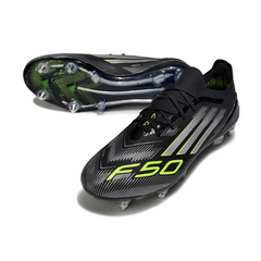 Adidas F50 Primeknit Elite Black White and Green Mixed Studs SG Football Boot