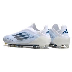Adidas F50 Elite Laceless White and Blue Firm Ground FG Football Boot