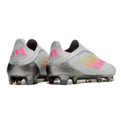 Adidas F50 Elite Laceless Gray Pink and Yellow Firm Ground FG Football Boot