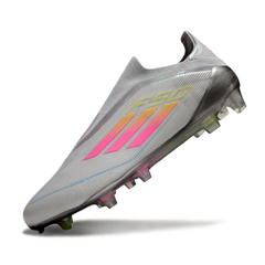 Adidas F50 Elite Laceless Gray Pink and Yellow Firm Ground FG Football Boot
