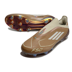 Adidas F50 Elite Laceless Brown and Light Blue Firm Ground FG Football Boot