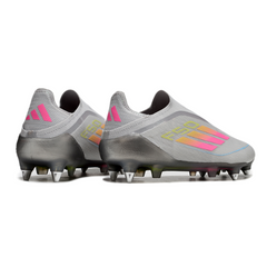 Adidas F50 Elite Laceless Grey Pink and Yellow Mixed Studs SG Football Boot