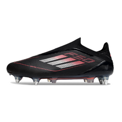 Adidas F50 Elite Laceless Black White and Red Mixed Studs SG Football Boot