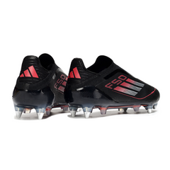 Adidas F50 Elite Laceless Black White and Red Mixed Studs SG Football Boot