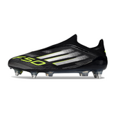 Adidas F50 Elite Lace Less Black White and Green Mixed Studs SG Football Boot
