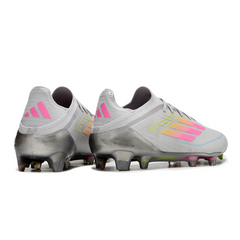 Adidas F50 Primeknit Elite Gray Pink and Yellow Firm Ground FG Football Boot