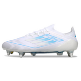 Adidas F50 Primeknit Elite White and Light Blue Mixed Studs SG Football Boot
