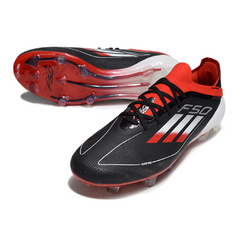 Adidas F50 Primeknit Elite Black White and Red Firm Ground FG Football Boot