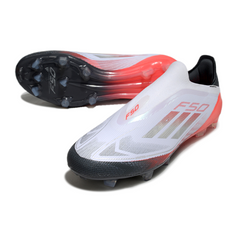 Adidas F50 Elite Laceless White Orange and Gray Firm Ground FG Football Boot
