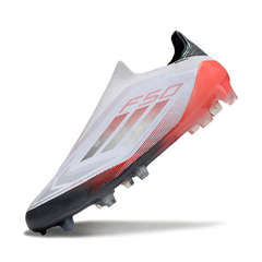Adidas F50 Elite Laceless White Orange and Gray Firm Ground FG Football Boot