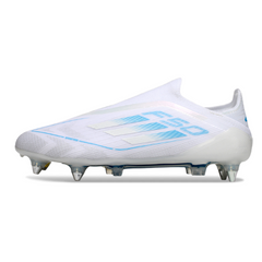 Adidas F50 Elite Laceless White and Light Blue Mixed Studs SG Football Boot