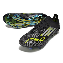Adidas F50+ Elite Black White and Green Firm Ground FG Football Boot