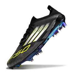 Adidas F50+ Elite Black White and Green Firm Ground FG Football Boot