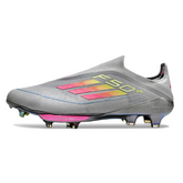 Adidas F50+ Elite Laceless Gray Pink and Yellow Firm Ground FG Football Boot
