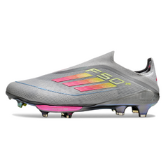 Adidas F50+ Elite Laceless Gray Pink and Yellow Firm Ground FG Football Boot