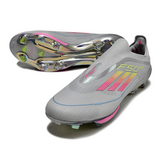 Adidas F50+ Elite Laceless Gray Pink and Yellow Firm Ground FG Football Boot