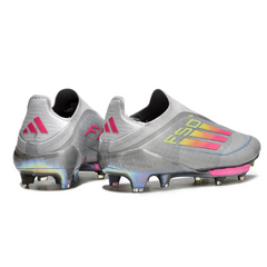 Adidas F50+ Elite Laceless Gray Pink and Yellow Firm Ground FG Football Boot