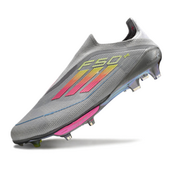 Adidas F50+ Elite Laceless Gray Pink and Yellow Firm Ground FG Football Boot