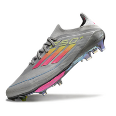 Adidas F50 + Elite Gray Pink and Yellow Mixed Studs SG Football Boot
