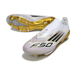 Adidas F50+ Elite Laceless White Black and Gold Firm Ground FG Football Boot
