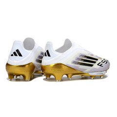 Adidas F50+ Elite Laceless White Black and Gold Firm Ground FG Football Boot