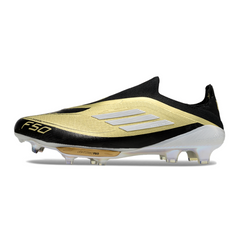 Adidas F50+ Elite Laceless Black and Yellow Firm Ground FG Football Boot