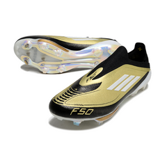 Adidas F50+ Elite Laceless Black and Yellow Firm Ground FG Football Boot