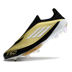 Adidas F50+ Elite Laceless Black and Yellow Firm Ground FG Football Boot