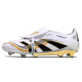 Adidas Predator 25 Elite Tongue White and Gold Firm Ground FG Football Boot