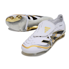 Adidas Predator 25 Elite Tongue White and Gold Firm Ground FG Football Boot