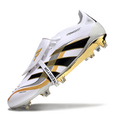 Adidas Predator 25 Elite Tongue White and Gold Firm Ground FG Football Boot