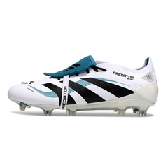 Adidas Predator 25 Elite Tongue White and Blue Firm Ground FG Football Boot
