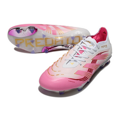 Adidas Predator 25 Elite White and Pink Firm Ground FG Football Boot
