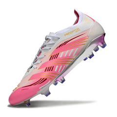 Adidas Predator 25 Elite White and Pink Firm Ground FG Football Boot