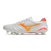 Mizuno Morelia Neo IV Pro White Orange and Yellow Firm Ground FG Football Boot