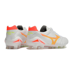 Mizuno Morelia Neo IV Pro White Orange and Yellow Firm Ground FG Football Boot