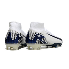 Nike Air Zoom Mercurial Superfly 10 Elite White and Blue Firm Ground FG Football Boot